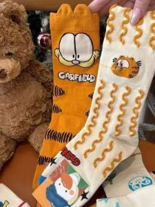 Tất Dài Đến Bắp Chân Hoạt Hình Garfield Dễ Thương Cho Nữ Mùa Thu Đông Tất Cao Đến Đầu Gối Thiết Kế Sáng Tạo Quần Lót Nữ