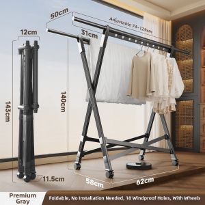 MINGZHI | Adjustable Mobile Drying Rack
