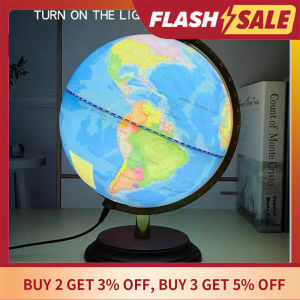 360°/720°25/32cm Rotating Geographical World Map Globe Teaching Aid Desktop Decoration