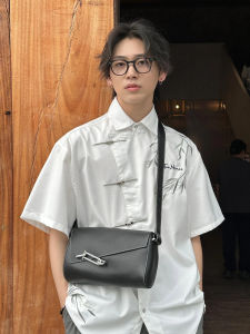 Loose Fit Mens Short Sleeve Shirt Chinese Style Aircraft Button Casual Summer Outerwear White Half Sleeve Shirt Coat