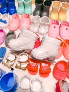 Giày Bốt Cao Gót Bằng Vải Cao Su 35-46CM Cho Búp Bê Nhà Giả Vờ Quần Áo Búp Bê Dép Nhựa Cho Trẻ Em Từ 14 Tuổi Trở Lên