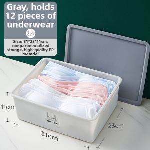 3-in-1 Underwear Organizer Box Partitioned and Covered