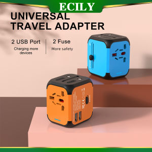 ECILY ยูเคอียู Adaptor Traveling ต่างประเทศ 2 USB ซ็อกเก็ตปลั๊กผนัง 5V 2.4A สวิตช์เต้าเสียบปลั๊กไฟ ราคาถูกต้อง สำหรับผู้ที่ต้องการผ่าตัดเครื่องปรับแต่งชีวิตชาก สำหรับการใช้งานเนื่องเฮรายๆ