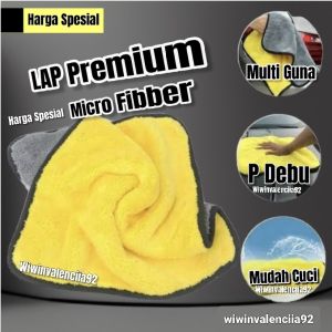 TEBAL - Anti Serap Kain lap microfiber A lecet lap serbaguna KAIN LAP MOBIL Motor Cycle Bike PREMIUM DAN LEMBUT 2 Sisi Halus Tahan Kuning-Abu Serga Guna Topo tokpo Pembersih Bersih Pem Debu Anti Dust Mudah Cuci Kotoran Cucian Kotor Bersih CLEAN 25 x 25 Cm