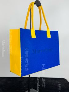 Túi Xách Vải Nỉ Màu Xanh Đậm Có Chi Tiết Màu Vàng Túi Quà Tặng Túi Xách Túi Mua Sắm Túi Vải Nỉ Túi Xách Túi Vải Nỉ