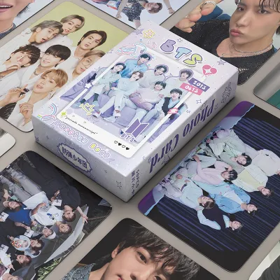 50ชิ้น/กล่อง BTS บัตรเลเซอร์โฟโต้การ์ดการ์ด LOMO อัลบั้มเคป๊อป