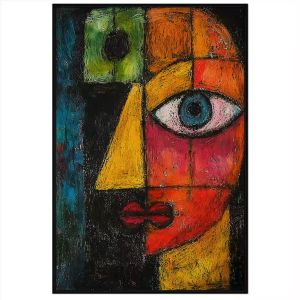 Tranh sáp dầu tranh trừu tượng chân dung. Tranh treo tường dán tường canvas trang trí. CGI-1894