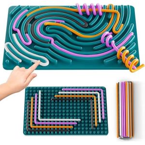 Kid Sensory Activity Board Sensory Activity Board 2 in1 Silicone Fidget Toy Double-Sided for Calming Stress Anxiety