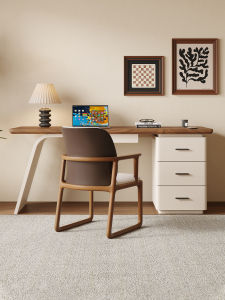 Space-Saving Home Office Desk Solid Wood