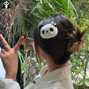 กิ๊บติดผมขนแพนด้าสุดน่ารัก พร้อมลูกปัด เครื่องประดับผมสำหรับเด็กผู้หญิงและเยาวชน อุปกรณ์เสริมผมสำหรับการเดินทางท่องเที่ยว