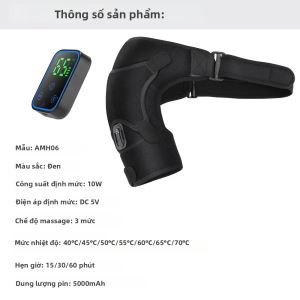 HailiCare | Khăn Quấn Điện Nhiệt Hỗ Trợ Vai Và Đầu Gối 7 Cấp Độ Điều Khiển Bằng Điện Thoại Giúp Thư Giãn Cơ Bắp Và Thúc Đẩy Lưu Thông Máu Màu Đen Chất Liệu Graphene.
