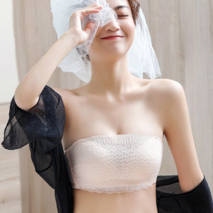 Wireless Strapless Bra Womens Thickened 6cm Invisible Gathered Anti-slip Tube Top Style Concealed Chest Wrap Bra Underwear