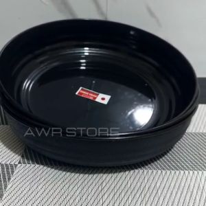 PROMO PIRING MAKAN HITAM POLOS PIRING JAPAN ULIR TAHAN PANAS BPA FREE