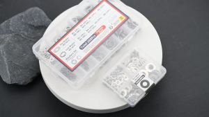260pcs Lock and Flat Washer Assortment Kit Stainless Steel M3 M4 M5 M6 M8 M10 Spring Lock Washers and Flat Washers Set