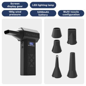 P80 High-Speed Dust Blower 120000RPM Violent Fan 180g Blowing Force Strong Airflow Brushless Turbo Jet Blower With LED Lighting