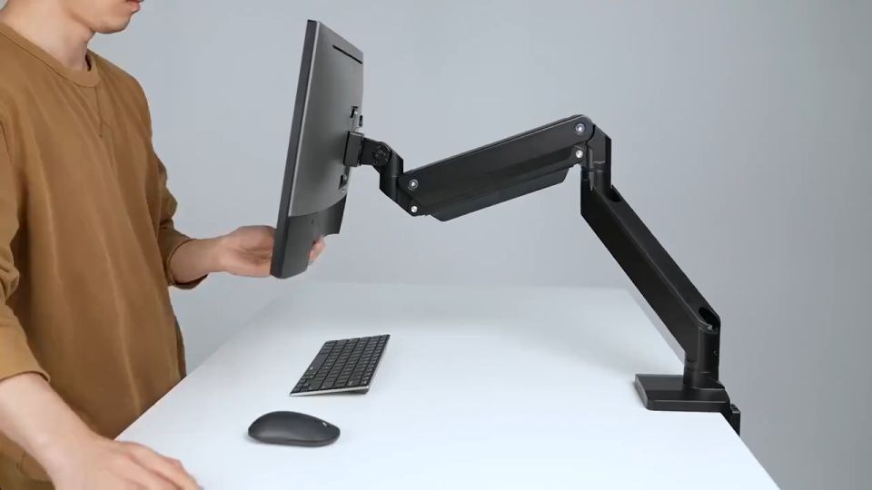 Monitor Stand Monitor Arm Desktop Mount Bracket 17”-32” Bearing 10kg Multi-Direction 360° Adjustable Computer Monitor Stand Bracket Metal