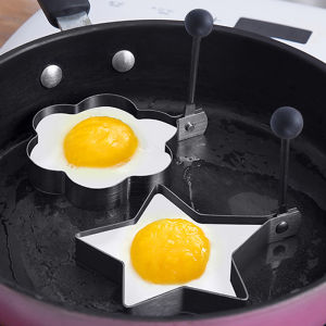 Stainless Steel Omelet Mold Fried Egg Model Creative Heart Bento Breakfast Poached Egg round Non-Stick Omelette Maker