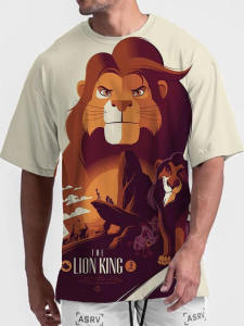 Fun 3D Animal Loose round Neck T-Shirt Casual Style Short Sleeve Youth Fashion Animal Pattern Printed Leisure Wear for Daily Use