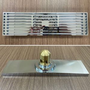 Ga thoát sàn dài 30 cm x 8 cm lỗ cân. Chất liệu đồng cao cấp vừa phi ống 6090.
