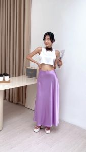 Chân Váy Dài Maxi 90cm chữ A Vải Lụa Windy Skirt Chuẩn Form Thiết Kế Cao Cấp Có Bigsize May theo số đo