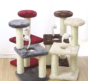 【Ready】Cat Tree  - Tangga Loncat Double Tidur Kandang Interaktif Untuk Kucing - Mainan Kucing - Garukan Kucing - Mainan kucing cakaran