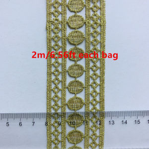 2m/6.56ft each Pack big wide lace organza trims flower embroidery fabric sequin sewing curtain accessory DIY craft decorations