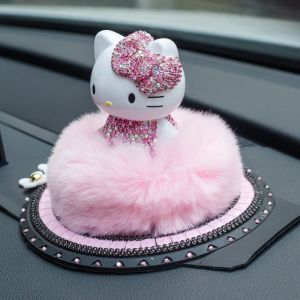 Kitty Car Perfume Holder Cat Shaped Automobile Ornament round Shape Car Interior Decoration Item KT Center Console Aromatherapy