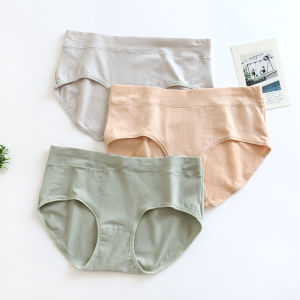 Womens Underwear Graphene Cotton Antibacterial Inner Gear Plaid Breathable Girl Mid-Waist Seamless Belly Contraction Hip Lifting Briefs