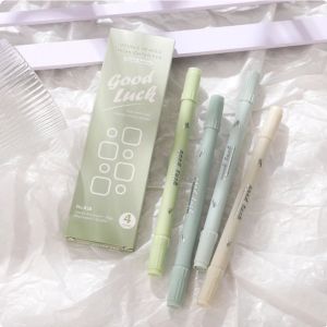 ปากกาไฮไลท์4ชิ้น/เซ็ตเรียบลื่นแบบปากกาเน้นข้อความการเขียนไล่ระดับสีกล่องดินสอ DIY
