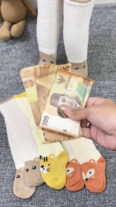 (Cotton) Kaos Kaki Little Animal Bayi 0 -3Tahun / kaoskaki Laki Perempuan Baby 0-6-12 Bulan 1 2 3  Tahun Import Alinkidos