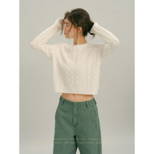 SHEITAOZI | Cable Knit Round Neck Sweater For Women