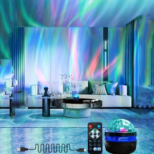 Starry Sky Projection Wave Stage Light with Remote Control USB for Camping Bedroom Decor Christmas Gifts Home Ambient Lighting