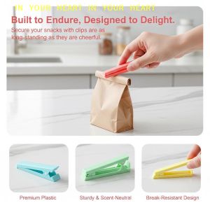 【X】12Pcs Food Sealer Bag Clips Safe Odorless Portable Sealing Clamps for Kids Snack Household Kitchen Storage
