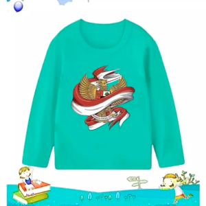 Kaos atasan anak usia 1-12 tahun bergambar Garuda lengan panjang