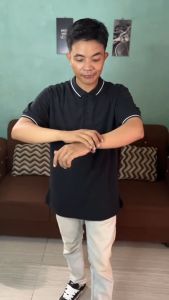 Tapaxco Kaos Polo Pria Wanita Polo Shirt Line White Lengan Pendek Uniseks Casual Local Cotton CVC