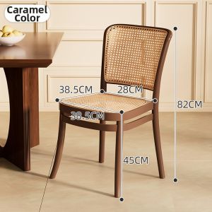ZHUSHANXIA | Vintage Luxury Rattan and Plastic Back Chair