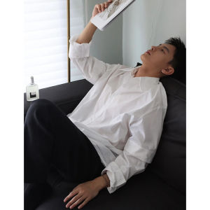 White Spring Long Sleeves Shirt Mens Autumn Winter Japanese Teenagers Handsome Preppy Style Fancy DK Shirt Coat