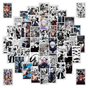 Bandai | 50PCS Jujutsu Kaisen Gojo Satoru Character Stickers Anime & Manga Stickers Fan Aesthetic Decorative Prints Sticker