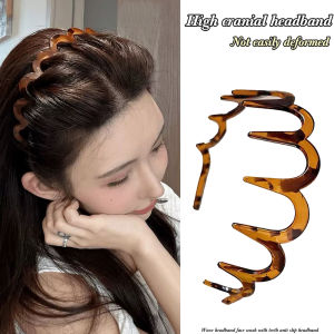 Nữ Phụ Nữ zig-zag cá mập dài răng bờm tóc nhựa không trượt sóng Lược Headband mũ nón Phụ kiện tự tạo kiểu