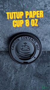 Tutup Paper Cup 8oz Hitam Isi 50 pcs – Tutup Gelas Plastik 240 ml Minuman Panas Dingin