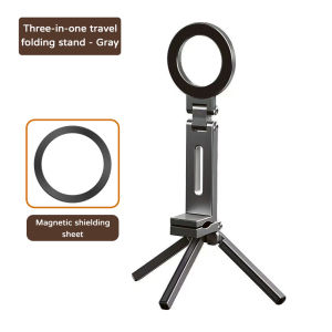Magnetic Foldable Phone Tripod Stand Plastic Handheld Phone Holder 360Rotatable Adjustable Travel Magnetism Stand Clamp On Mount