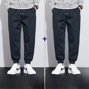 ROMON | Romon Mens Casual Pants Autumn Winter 2023 Trendy Brand Sweatpants Cuffed Loose Elastic Sport Long Pants Youthful Style