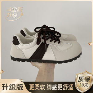 White Retro All-Match Anti-Slip Flat Bottom Deqin Shoes Womens 2025 New Autumn Winter Lightweight Soft Bottom Agan Sports Board Shoes