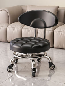 Modern Minimalist Living Room Small Chair with Backrest And Casters Slide Wheel Mobile Stool Family Home Low Stool