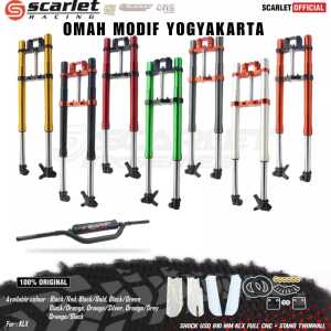 Upsidedown USD CRF KLX 2 Adjuster 910mm Full CNC Plus Stang Twinwall Shock Depan SCARLET Original Upside Down CRF 150 L KLX BF DTRACKER
