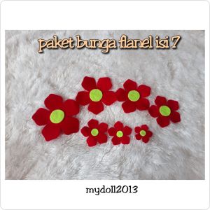 Bunga Dari Kain Flanel Isi 7 (ukuran bervariasi)
