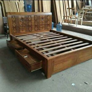 TEMPAT TIDUR MINIMALIS PAKAI LACI KAYU JATI
