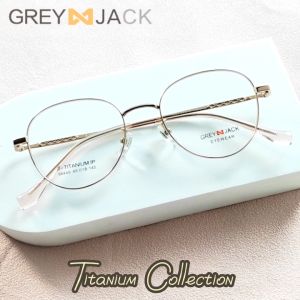 Grey Jack Frame Kacamata Oval Titanium Simple Style Bisa Minus Antiradiasi Blueray Photocromic Bluecromic 98449