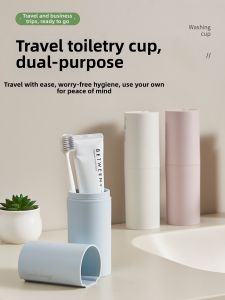 SENGAOPAI | Travel Toothbrush Rinse Cup with Storage 1 Set