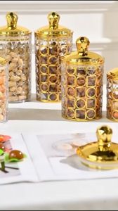 ATRIZ Toples Mewah Akrilik Kedap Udara Gold Isi 3 Pcs